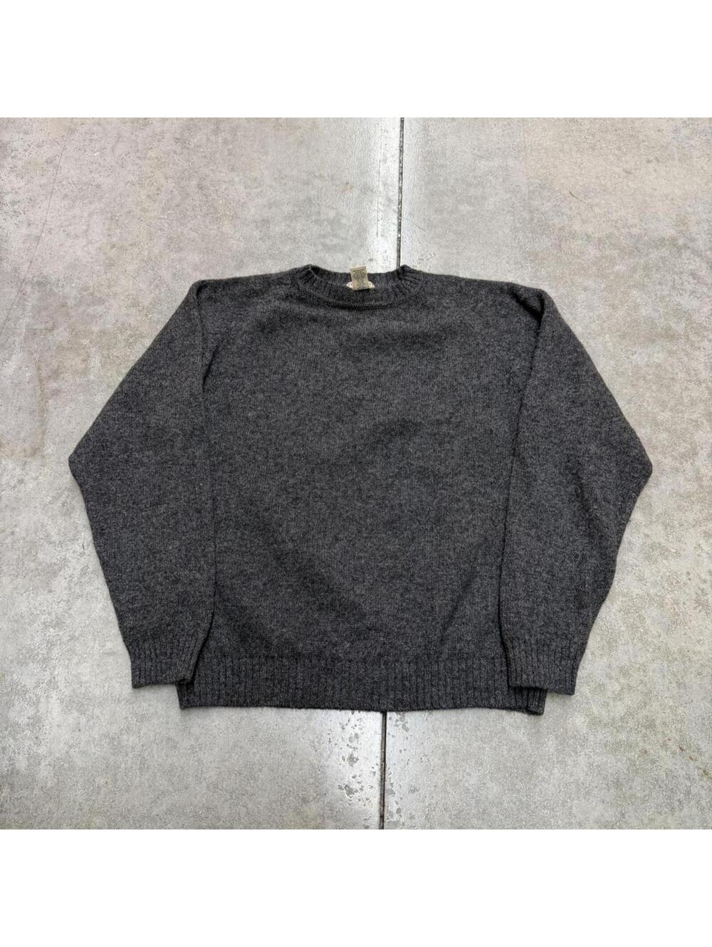 vintage l.l. bean dark grey knit blank sweater size medium